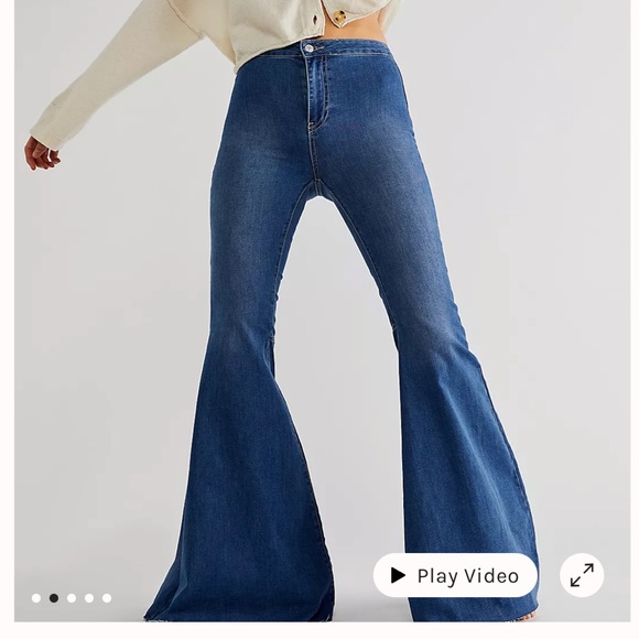 FREE PEOPLE JUST FLOAT ON FLARE JEANS SIZE 26 - Picture 5 of 10